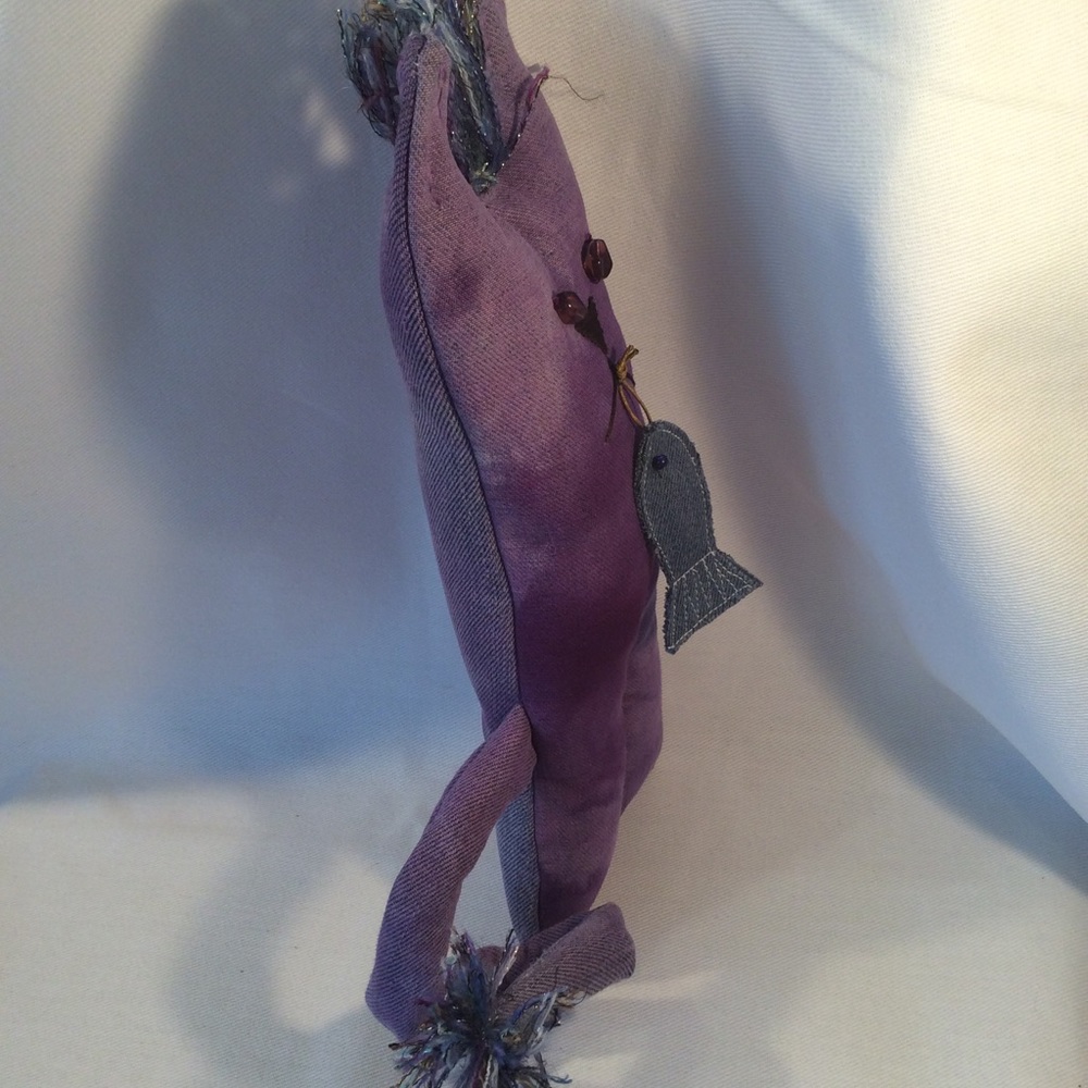 Boutique: Purple handmade cat stuffed animal - Picture 9 of 12